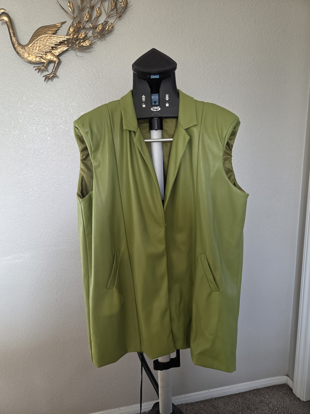 PrettyLittleThing Green Vegan Leather Sleeveless Vest